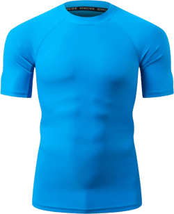 ADOREISM Swim Shirts for Men UPF 50+ Quick-Dry Sun Protection Short Sleeve Rash Guard for Men Small Blue