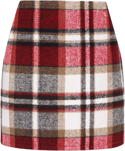Mywinway Plaid Mini Skirt for Women Fall Winter High Waist A Line Bodycon Pencil Fall Skirts Medium Wine Red