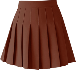 Women's High Waist A-Line Pleated Mini Skirt Short Tennis Skirt Large Brown