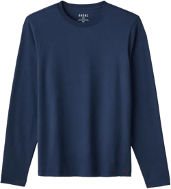 Rhone Element Long Sleeve Tee, Anti Odor, Ultra-Soft Everyday Mens Shirts, Organic Peruvian Pima Cotton Shirts for Men Large Navy