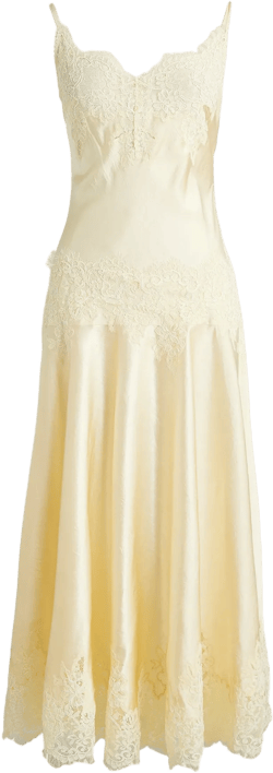 Collection Lace-trim Slip Dress In Textured Satin For Women