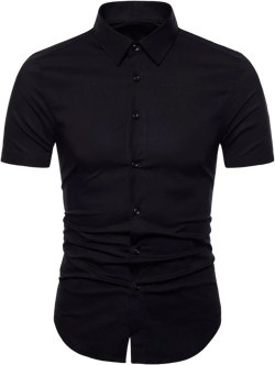 Manwan walk Men's Dress Shirts Short Sleeve Casual Business Cotton Button Down Shirts