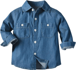 Toddler Kids Spring/Winter Denim Jacket Long Sleeve Button Down Fashion Cowboy Shirt Outerwear with Pockets 4-5T Blue