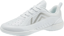 LANDHIKER White Cheer Shoes for Girls Womens Cheerleading Shoes Youth Training Athletic Flats Lightweight Breathable Comfortable Fabric Kids Cheer Sneakers Size 13.5 Little Kid Girls