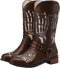 DHAEY Men's Cowboy Boots Round Toe Leather Wear-Resistant Rubber Sole Slip Resistant Knight Boots Retro Classic Fashionable Unisex Stitching Country Boot (Color : Brown, Size : 8.5 Women/7 Men)