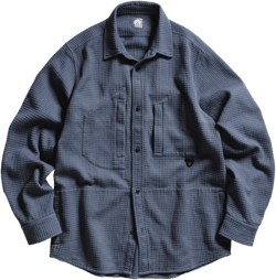 TIZI MOUNTAIN SHIRT - TURBULENCE BLUE EXPLODED RIPSTOP COTTON