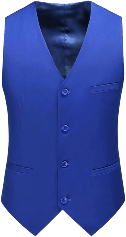 Maiyifu-GJ Mens Satin Suit Vest Solid Color Waistcoat for Tuxedo Dress Vest Wedding Formal XX-Large Royal Blue