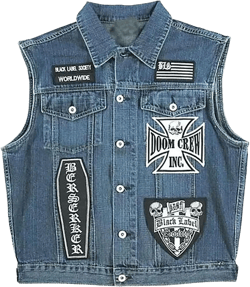 Black Label Society Vest Denim Large Blue - Denim Vest