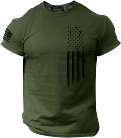 Men's Graphic Tees American Flag Patriotic T-Shirts Short Sleeve 4th of July Shirt Summer Tops, S-5XL X-Large Ik1-army Green