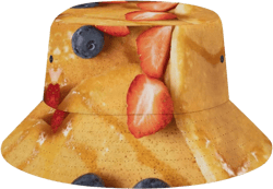 Marshmallow Bucket Hat Women Men Funny 3D Funny Food Fisherman Hat for Girls Cute Wide Brim Cap Beach Outdoor One Size Blueberry Pancakes
