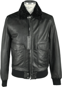 Emilio Romanelli Sleek Black Leather Zip Jacket