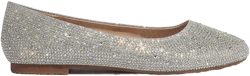CUCCOO TILAWA Women Fashion Lightweight Silver Rhinestone Decor Slip On Glamorous Glass Ballet Flats For Summer Vacation Shoes Summer Sale Halloween Christmas Fall