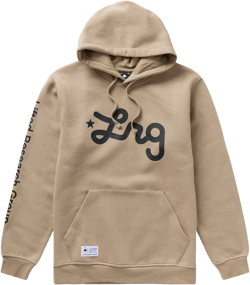 LIFTED SCRIPT PULLOVER HOODIE - KHAKI