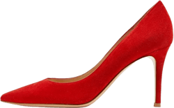 SAMMITOP Women's Classic 80mm High Heel Pumps Pointed Toe Office Work Dress Shoes 5.5 Redsuede