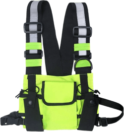 CZDLDNXS Multi-Pocket Chest Rig Bag Reflective Vest Chest Bag for Men Hands Free Radio Front Pack Hip Hop Streetwear Chest Pack Tactical Harness for Women Mens Vest Bag (Green with Reflective Strap) : Sports & Outdoors