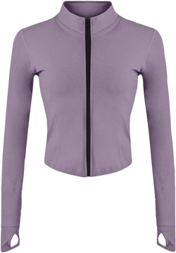 Gnveub Women’s Sports Running Jacket Slim Fit Stretchy Full Zip Athletic Workout Lightweight Jacket with Thumb Holes X-Large Purple-s2
