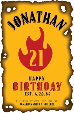 Personalized label to fit Fireball Cinnomon Whiskey Bottles (Happy Birthday, Anniversay, Graduation)