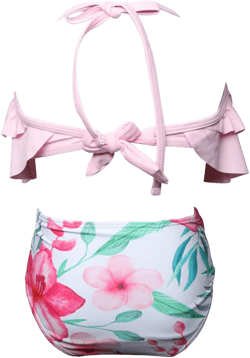 Generic Toddler Girl Swimsuit 2t Print Swimsuit Beach Baby Kids Swimwear Two Bathing Girls Bikini Suit Floral (Pink, 6-8 Years)