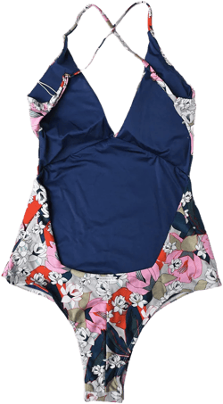 Pink Floral Monokini Swimsuit