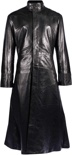 SpazeUp Vintage Gaming Trench Coat Men - Halloween Cosplay Costumes for Mens - Black Leather Trench Coat Men XX-Small Real Leather Trench Coat