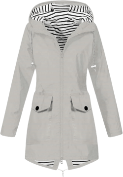 Womens Zip Up Trench Coat Waterproof Windbreaker Lightweight Hooded Raincoat Outdoor Rain Coat with Pockets 5X-Large Gray