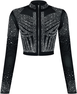 Galore Rhinestone Mesh Top
