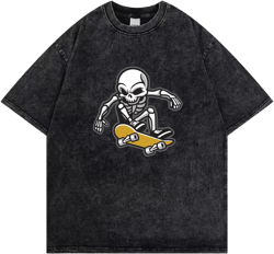 Women Goth T Shirt Y2K Harajuku Graphic Tops Cotton Anime Clothes Large 586 Dark Grey