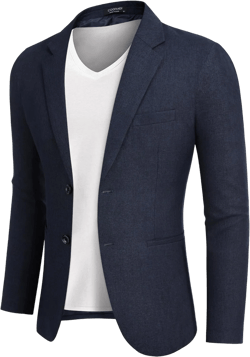 COOFANDY Men's Blazer Casual Slim Fit Sport Coats Two Button Lightweight Suit Jacket Navy Blue X-Large