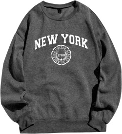 Of The Day Today Only Los Angeles Sweatshirts For Teen Girls Crew Neck Letter Graphic Oversize Pullover Casual Pullover Fall Winter Clothes 07-Dark Gray L at Amazon Women’s Clothing store
