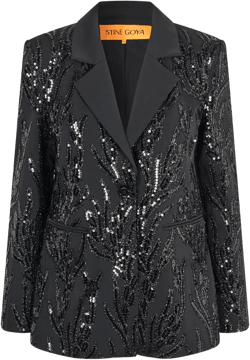 STINE GOYA Long Sleeve Fitted Blazer - Abstract Embellishment