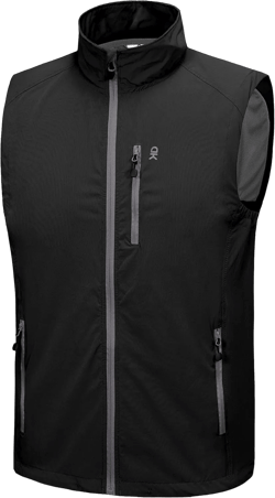 Little Donkey Andy Men's Quick Dry Vest Sleeveless Summer Stretchy Windproof Jacket for Golfing Cycling Running XX-Large Black