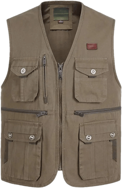 Men's Summer Multi-Pocket Vest Spring And Autumn Photographer Travel Sleeveless Jacket Tool Vest XX-Large Army Yellow