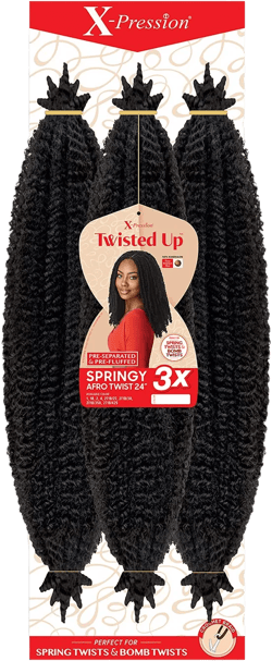 X-pression Braid Outre Crochet Braids X-Pression Twisted Up 3X Springy Afro Twist 24inch (1-pack, 350)
