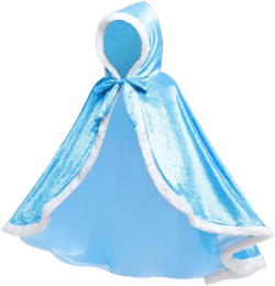 Princess Hooded Cape Cloaks Costume for Girls Dress Up Halloween Christmas Carnival Cosplay Blue 4-5 Years