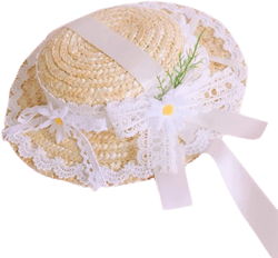 Sun Hat Girls Women Tea Party Sun Hat Realistic Flower Daisies Decorations Lace Ribbon Straw Hats Small for Adults Kids Milky White