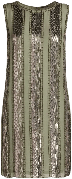 Esmarella Sequin Striped Dress - Green