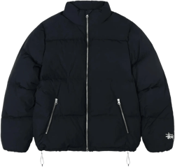 Stussy Nylon Puffer Jacket - Black