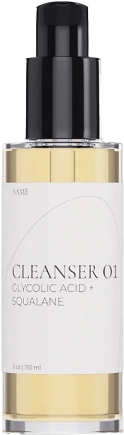 Same Skincare Facial Cleanser 01: Glycolic Acid Squalane Exfoliating Face Wash with Tea Tree Oil, Witch Hazel, Safe & Gentle Hydrating Daily Face Cleanser for Acne, Organic, Cruelty Free, 5 oz