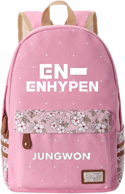 ENHYPEN Backpack JUNGWON NI-KI SUNOO Daypack Handbag Satchel Canvas School Bag 23 Pink 3