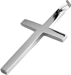 925 Sterling Silver Cross Simple Pendant Necklace for Men