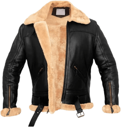 B3 Bomber Jacket Aviator Real Shearling B3 Bomber Sheepskin Jacket Winter 3X-Large Black