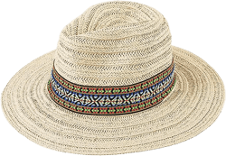 Wide Brim Straw Panama Hat Foldable Beach Sun Cap UV Protection Fedora Hat Packable Roll Up Travel Cap Women