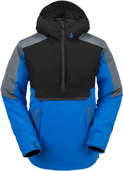 Volcom Men's Brighton Pullover Anarok Hooded Snowboard Jacket X-Small Electric Blue S4