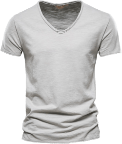 Men's V-Neck T-Shirts Soft Fitted Premium Classic Tee Men's T Shirts Cotton Hipster Hip Hop Longline Crewneck T-Shirt Grey 4X-Large