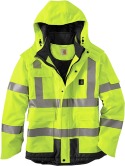 Carhartt Men's High-Visibility Waterproof Loose Fit Heavy Weight Insulated Class 3 Jacket Brite Lime Large