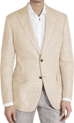 Mens Casual Linen Blazer Jacket Slim Fit Fashion Suit Blazer Lightweight 2 Button Notch Lapel Sport Coat Large Beige