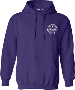 Koloa Surf Thruster Surfboard Logo Hoodies - Hooded Sweatshirts in Sizes S-5XL XX-Large Purple/W