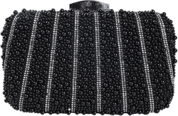 Women Pearl Evening Bag Rhinestone Clutch Bag Beaded Handbag Bridal Wedding Purse Shoulder Bag Crystal Crossbody Bag