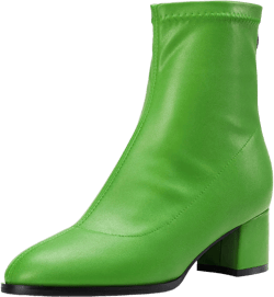 Aachcol Women Ankle Boots Short Bootie Close Round Toe Chunky Block Mid Heel Matte Zipper Shopping 2 Inch 6 Green D