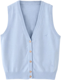Cute Preppy Aesthetic Knit Sweater Vest for Teen Girls Sleeveless V Neck JK Uniform Pullover Knitwear Kawaii Tank Top X-Large Sky